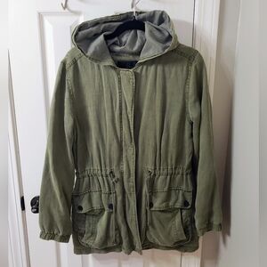 Sanctuary/Anthropologie Womens Olive Hooded Utility Jacket